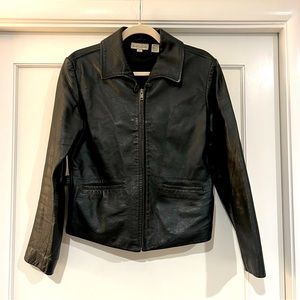 Vintage 90s Ann Taylor leather jacket Sz S EOC